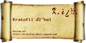 Kratofil Ábel névjegykártya