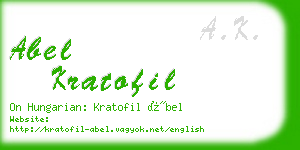 abel kratofil business card